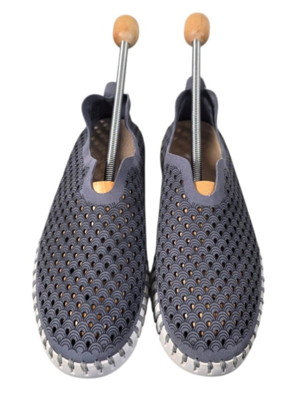 Ilse Jacobsen Hornbaek Tulip Slip On Shoes Grey Perforated Comfort Flats 9|39 - Picture 3 of 14
